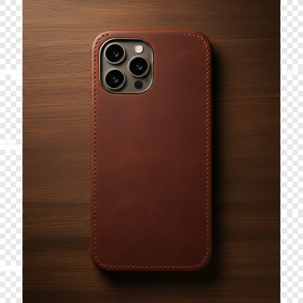 Back View - Leather iPhone 17 Pro Max Cover