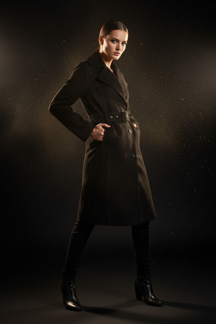 Black Parka — Model Power Pose