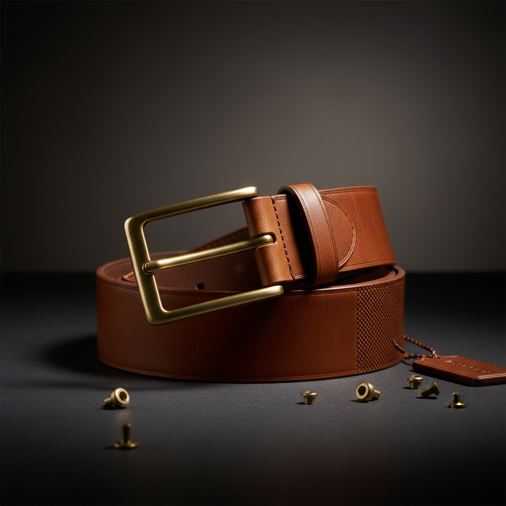 Cognac Brown Leather Belt