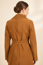 Golden Brown Parka — Model Back View