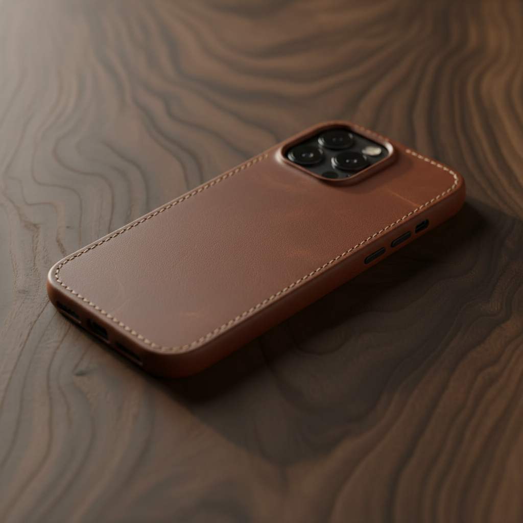 Zunera Premium Full-Grain Leather Case for iPhone 17 Pro Max in Cognac Brown