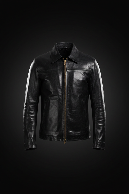Hero shot - black leather jacket
