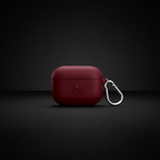 Burgundy AirPods Pro case — front closed studio shot