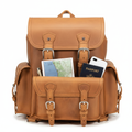 Leather backpack cinematic front view