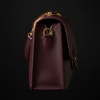 Brown leather crossbody bag - side profile