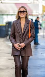 Women's Leather Blazer Suit – Black