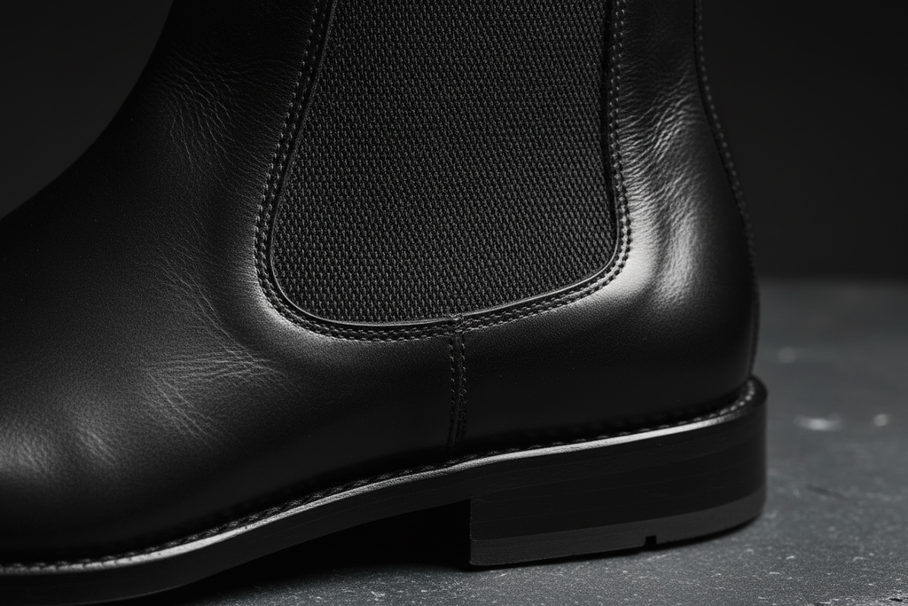 Premium Leather Chelsea Boots - Close Up Detail