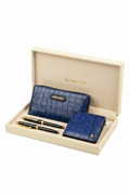 Hero - blue croco leather gift set in Zunera box