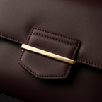 Brown leather crossbody bag - gold hardware detail