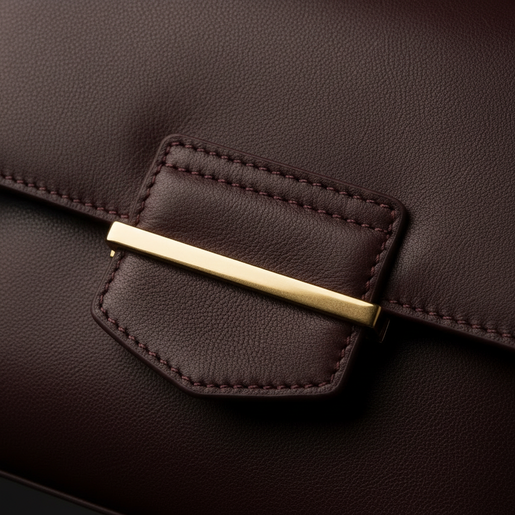 Brown leather crossbody bag - gold hardware detail