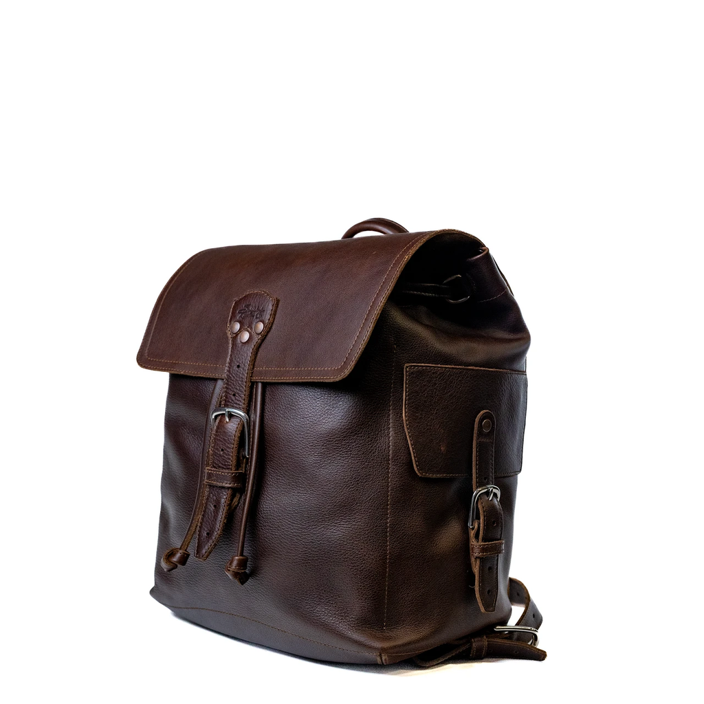 Zunera Men's Dark Brown Full-Grain Leather Backpack