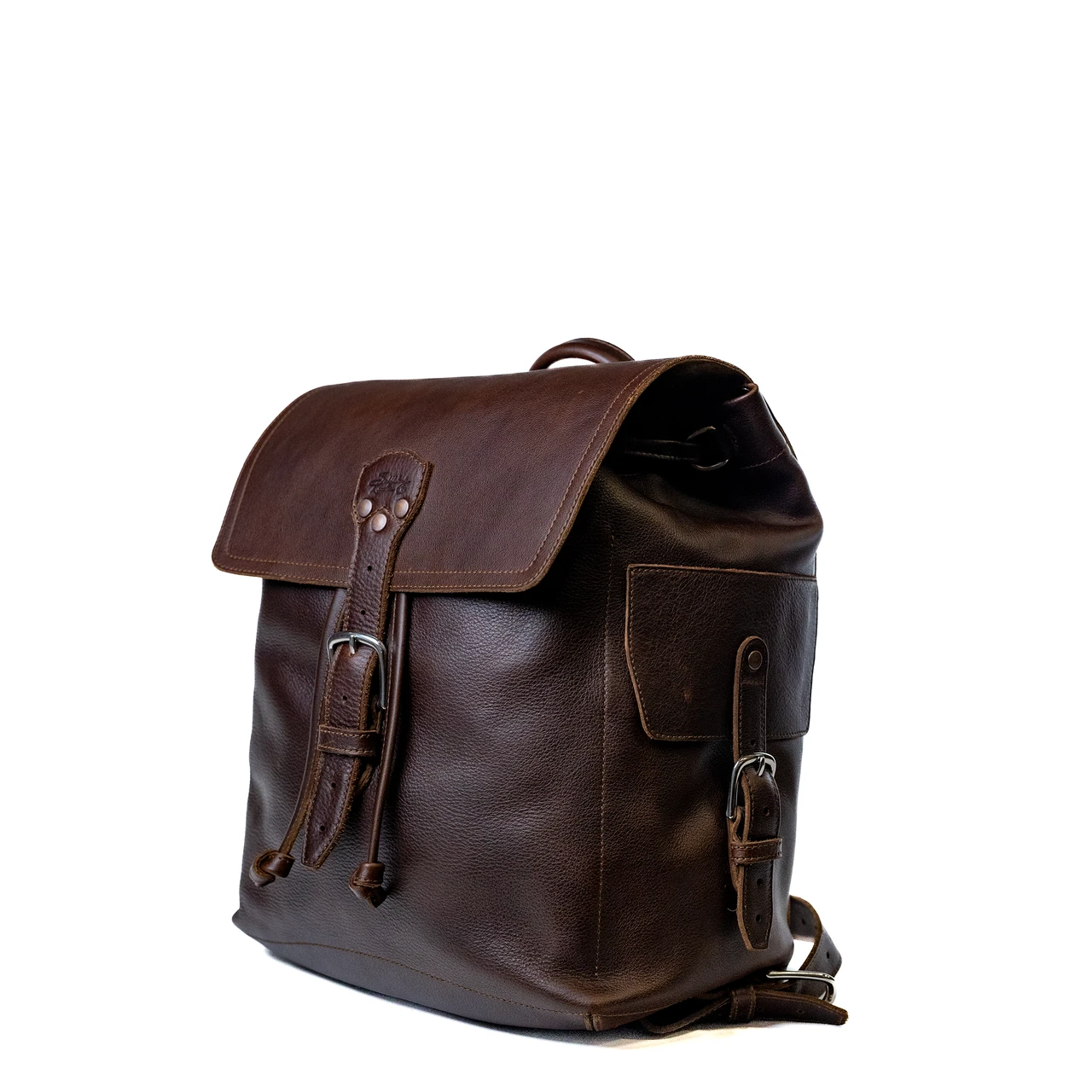Zunera Men's Dark Brown Full-Grain Leather Backpack