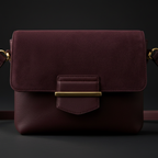 Brown leather crossbody bag - front view