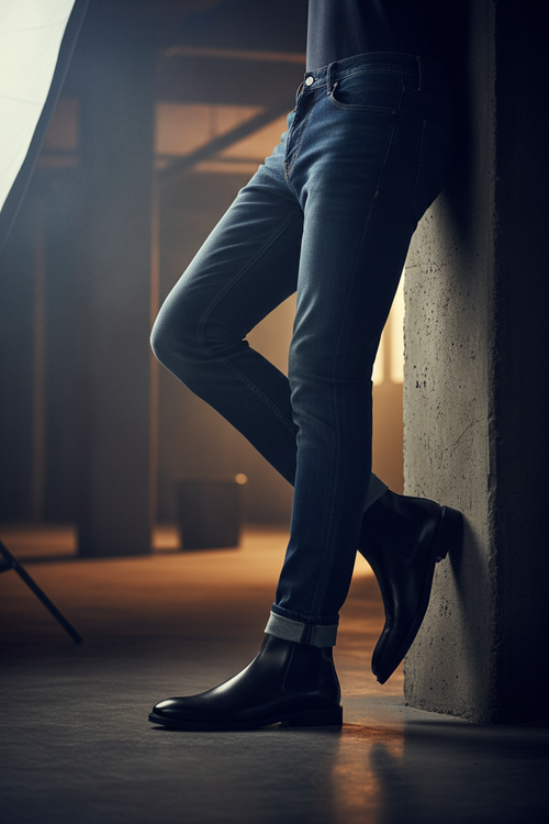 Premium Leather Chelsea Boots - Model Shot