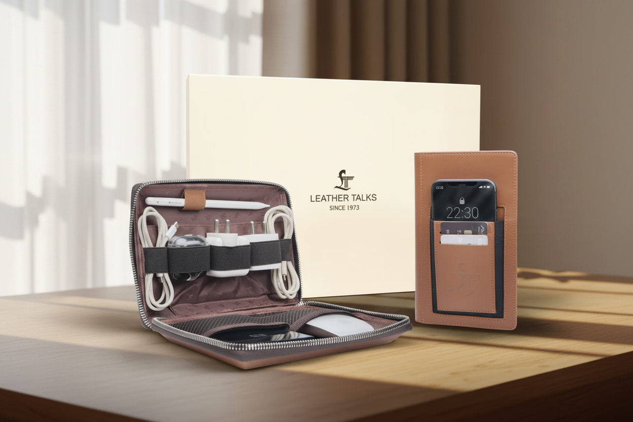 Harbinger Tech Kit and phone wallet gift set with luxury packaging box
