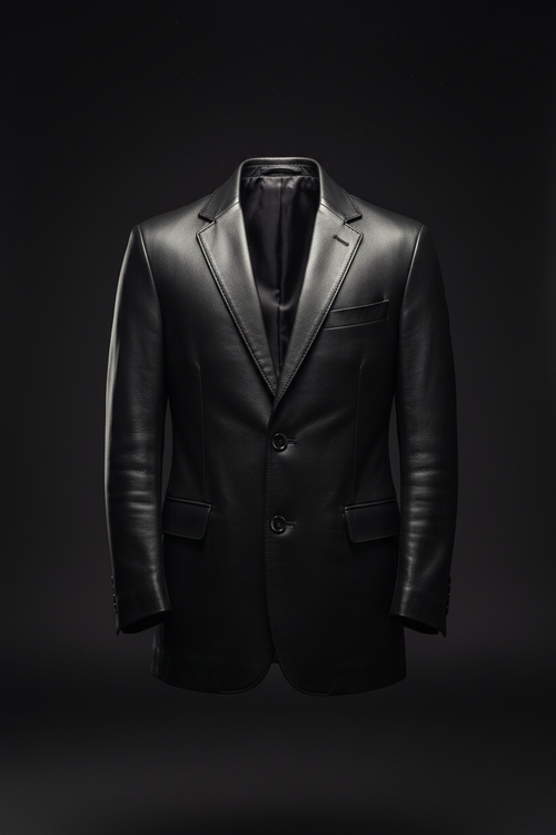 Premium Leather Blazer Coat - Hero Product Shot