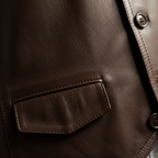 Brown leather vest – pure leather texture macro