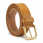 Premium leather belt in Gold, coiled style