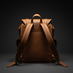 Leather backpack back view