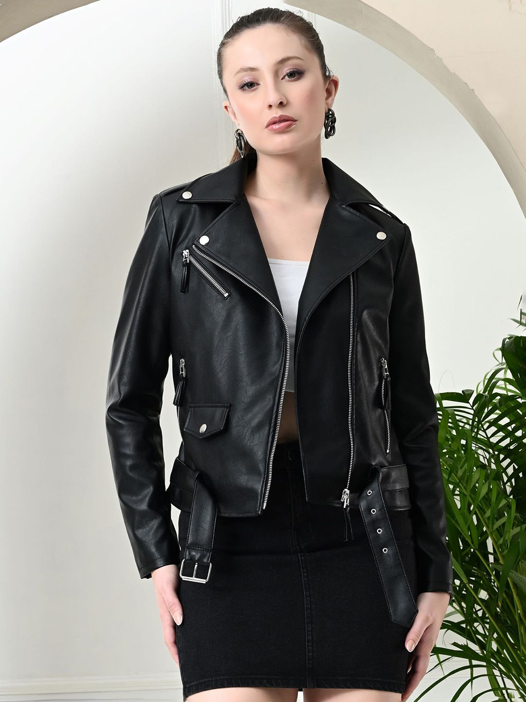 Black Leather Biker Jacket