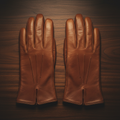 Zunera Premium Leather Gloves Flat Lay - Cognac Brown