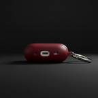 Burgundy AirPods Pro case — rear angle port detail