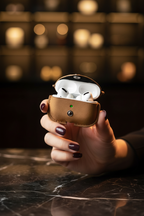 Leather AirPods Pro case — model hand open case lifestyle