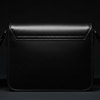 Black leather crossbody bag - back panel