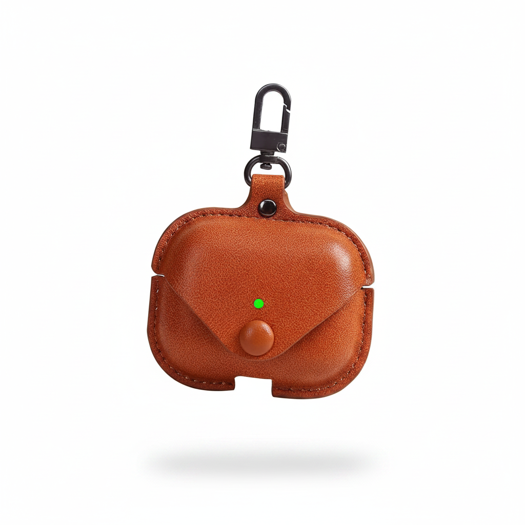 Leather AirPods case - floating clean white