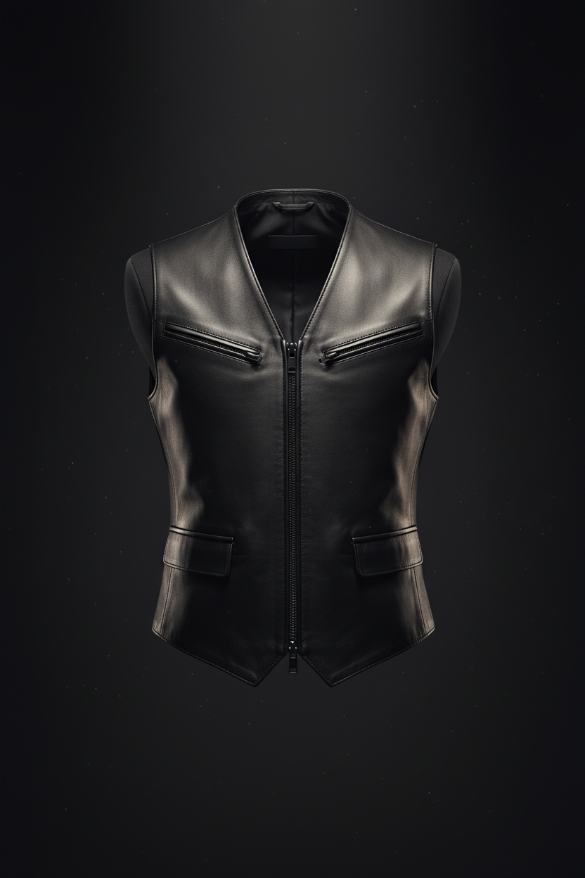 Premium Leather Vest - Hero Product Shot