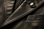 Premium Leather Blazer Coat - Close Up Detail