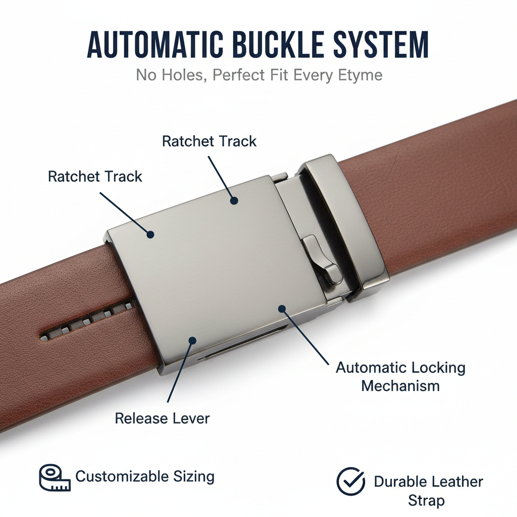 Automatic buckle mechanism close-up