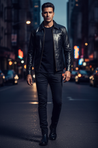 Lifestyle shot - leather jacket in use