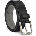 Premium leather belt in Midnight Black, coiled style