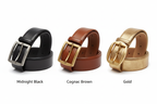 Three leather belt color variants side by side