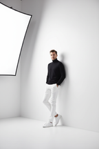 Premium Leather Sneakers - Model Shot