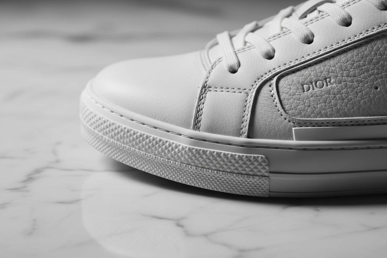 Premium Leather Sneakers - Close Up Detail