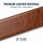 Close-up of premium full-grain leather texture