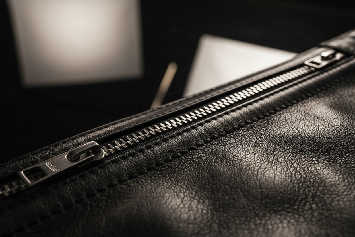 Premium Women's Leather Jacket - Close Up Detail