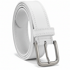 Premium leather belt in Pure White, coiled style