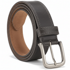 Premium leather belt in Charcoal Gray, coiled style