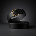 Midnight Black Leather Belt