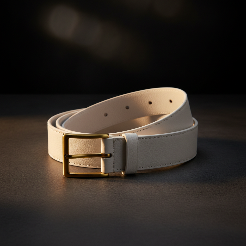 White Leather Belt